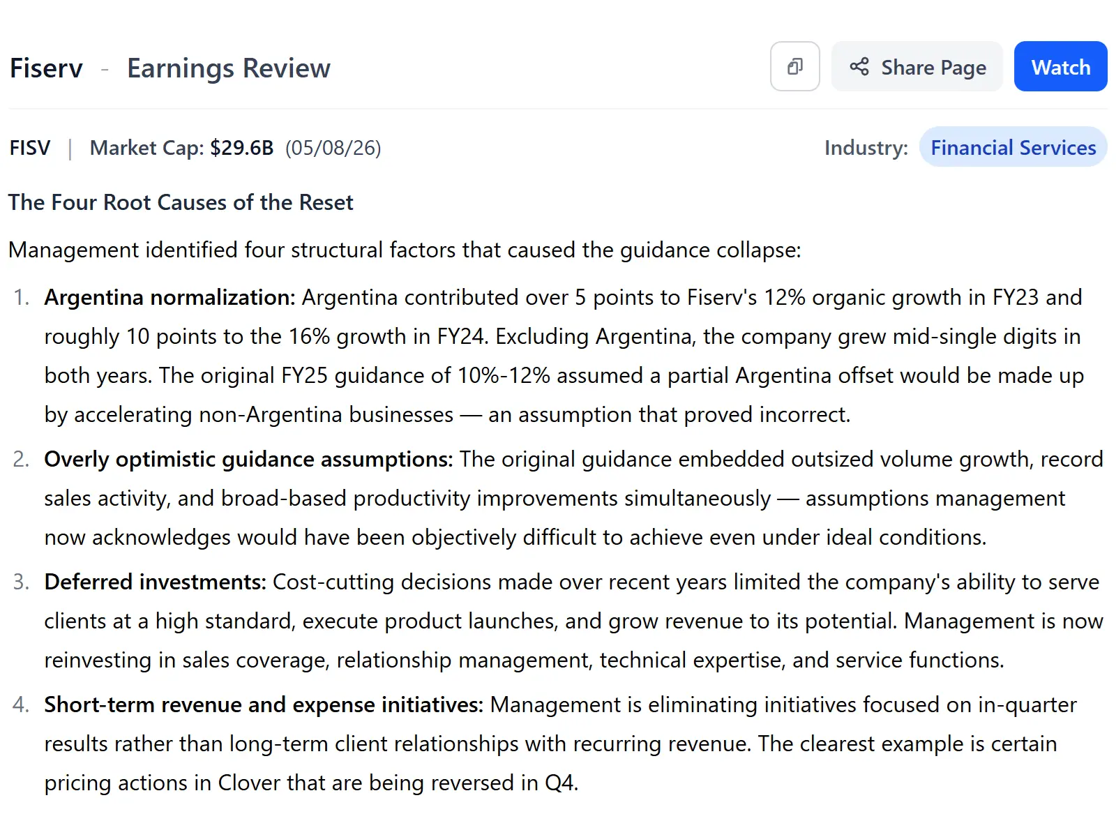 Earnings Reviews