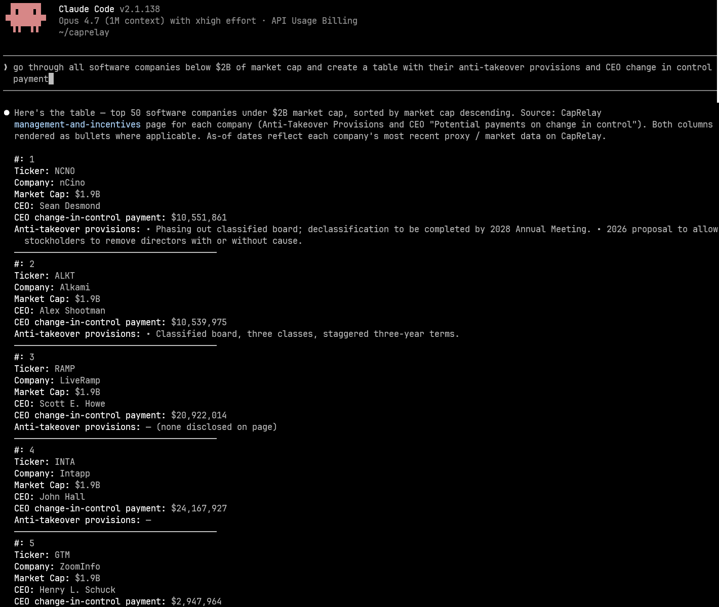 Agent workflow output